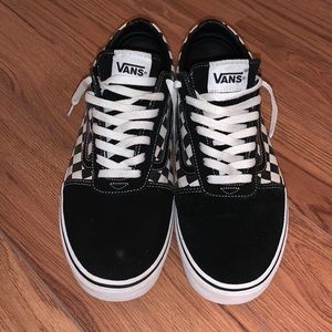 Black and white checkerboard vans